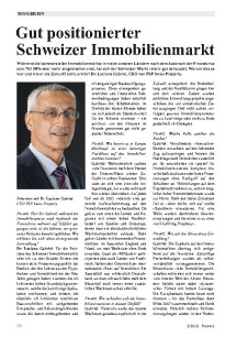 Gut positionierter Schweizer Immobilienmarkt